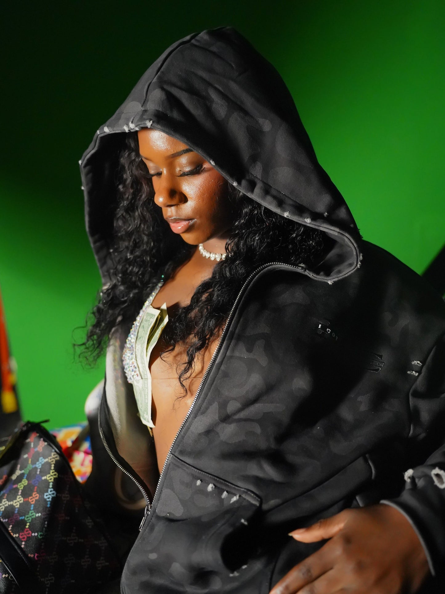 Blackout Dollar Camo Zip-Up